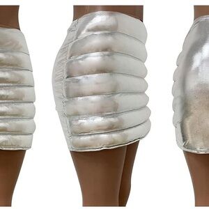 Silver Metallic Puffer Skirt